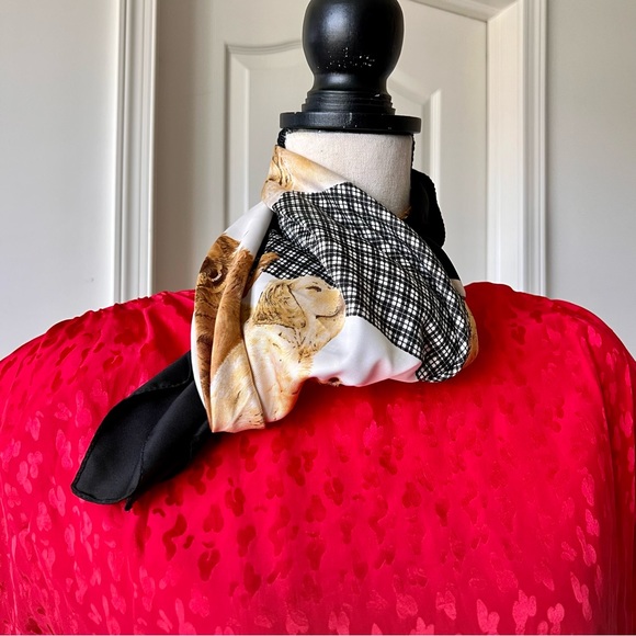 Vintage SYMPHONY SCARFS Dog Print Collectible Square Scarf—OS - Picture 11 of 13